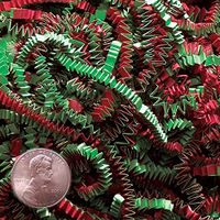 Christmas Blend - Red and Green - 15 oz. Crinkle Cut Paper Shred Gift Basket Package Grass Filler Bedding Shower