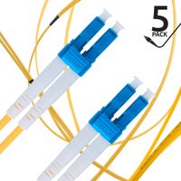 LC to LC Fiber Patch Cable Single Mode Duplex - 1m (3.28ft) - 9/125um OS1 (5 Pack) - Beyondtech PureOptics Cable Series
