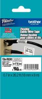 2/Pack Genuine Brother 3/4" (18mm) Black on White Flexible Cable/Wire TZe P-touch Tape for Brother PT-1950, PT1950 Label Maker