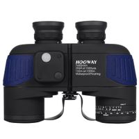 Waterproof Fogproof Military Marine Binoculars,Hooway 7x50 Binoculars with w/Internal Rangefinder & Compass for Navigation,Boating,Water Sports,Hunting,Bird Watching(Blue)