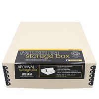 Lineco, 8x10 Tan Museum Archival Storage Box, Drop Front Design. Acid-Free with Metal Edge. Protects Pic Longevity, Organize Photos, Documents, Crafts, DIY.