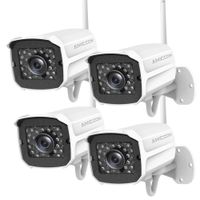 Outdoor Security Camera, 1080P WiFi Camera Wireless Surveillance Cameras, IP Camera with Two-Way Audio, IP66 Waterproof, Night Vision, Motion Detection, Activity Alert, Deterrent Alarm (4-Pack)