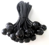 Kotap BB-6B 6-Inch Ball Bungee, Black, 25 Count (Pack of 1)