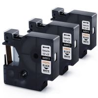 Colorty D1 45013 S0720530 3 Cartridge Compatible with DYMO 1/2''(12mm) x 23' Black on White Standard Label Tape Cassette, for LabelManager LM 160 210D 500TS 280 360D