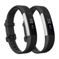 Fundro Replacement Bands Compatible with Fitbit Alta Bands and Alta HR Band, Newest Sport Strap Wristband with Secure Buckle for Women Men Boys Girls, 2- Pack (Small, A Black+Black)