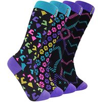 Compression Socks for Men & Women, BEST Graduated Athletic Fit for Running, Nurses, Shin Splints, Flight Travel, Maternity Pregnancy WXXM 4 Pairs