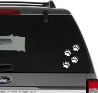 Black Bear Paws Print Tracks Hunting Vinyl Decal Sticker For Wall Decor, Windows, Laptop, Car, Truck, Motorcycle, Vehicles (Size-6 inch/15 cm Tall) - (Gloss WHITE Color)