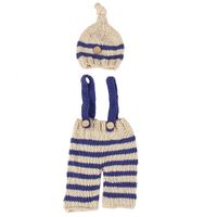 2pcs Baby Photography Props Outfit Newborn Baby Photo Shoot Set Baby Boy/Girl Hat Pants Costume Set