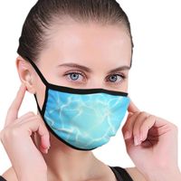 Breathable Dust Mask, Cute and Fun Mask, Unisex, Blue Water Halo Theme, Size 4.9x6.9 Inches (12.5x17.5 cm)