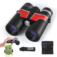 FREEDEER 10x42 Binoculars for Adults, Low Light Night Vision Compact HD Waterproof Fogproof Telescope for Bird Watching Stargazing Hunting Concerts Sports Travel with Smart Phone Adapter Carrying Case