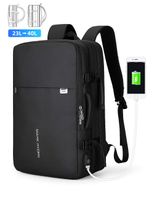 MARK RYDEN 23L/40L Business Carry-on Travel Backpack, Lightweight Flight-Approved Expandable Weekender Bag with USB Charging Port fit 17.3 Laptop