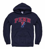 Campus Colors NCAA Adult Arch & Logo Gameday Hooded Sweatshirt (Penn Quakers - Navy, X-Large)