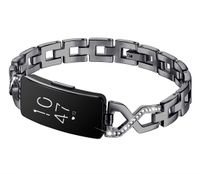 Bands Compatible with Inspire HR Bands Women - Inspire HR Bracelets/ Metal Wristbands Jewelry Watch Band/ Stainless Steel Replacement Bangle Strap for Fit bit Inspire HR Bands Small Large Silver Black