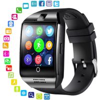 Smart Watch with Camera, Layopo Q18 Smartwatch Waterproof Sport Smart Fitness Tracker Wrist Watch with SIM Card Slot Camera Pedometer for Android Smartphones (Black)