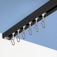 RoomDividersNow Ceiling Track Set - Medium, for Spaces 6ft - 12ft Wide (Zoro Black)