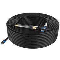 HDMI Cable 75 Feet Postta 4K HDMI2.0 Cable with Built-in Signal Booster Support 4K(2160P),3D,1080P,Ethernet,Audio Return(ARC)-(Black-Pale Blue)