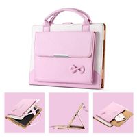 TechCode 9.7 inch iPad Air Sleeve, Tablet Wallet File Folio Pocket PU Leather Hangbag Book Stand Protective Case for iPad Air-Pink 9.7 inch