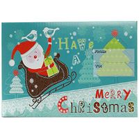 JAM PAPER Gift Box Mailer with Safety Lock - Medium - 8 3/4 x 5 1/2 x 12 1/4 - Merry Christmas Santa Design -6/Pack