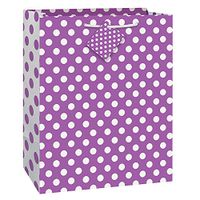 Purple Polka Dot Gift Bag, 12.5" x 10.5"
