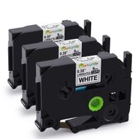 Replacement for Ptouch TZ 0.35" 9mm Label Tape Laminated TZe-221, Black on White, for Brother P-Touch D210 PT-H110 PT-D600 PT-D400, 3-Pack, by Markurlife