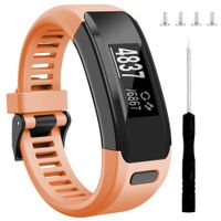 Wizvv Compatible Bands Replacement for Garmin Vivosmart HR, with Metal Buckle Fitness Wristband Strap,Orange