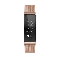 QusFy Metal Band Compatible with Fitbit Inspire & Inspire HR, Stainless Steel Magnetic Replacement Band Accessories Small Large for Women Men, Silver, Black, Lilac, Sangria, Champagne