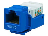 Monoprice Cat5E RJ-45 Toolless Keystone Jack, Blue (100313) (2 Pack)