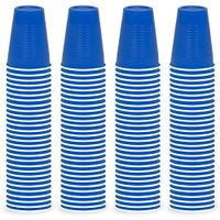 DecorRack 120 Party Cups, 12oz Reusable Disposable Soda Cups for Birthday Party, Bachelorette, Camping, Indoor Outdoor Events, Beverage Drinking Cups, Round -BPA Free- Plastic Cups, Blue (120 Pack)