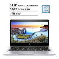 2019 Newest HP EliteBook 840 14 Inch FHD 1080P Business Laptop (Inter 4-Core i5-8265U up to 3.9GHz, 32GB DDR4 RAM, 1TB SSD, Intel UHD 620, Backlit KB, FP Reader, Webcam, Windows 10 Pro) (Silver)