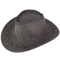 KCPer Mens Faux Felt Western Cowboy Hat Fedora Outdoor Wide Brim Hat with Strap, Unisex Adult West Cowboy Hat Mongolian Hat Grassland Sunshade Cap