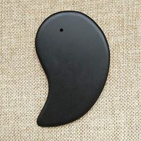Leoie Massage Board Jade Massage Stone Facial Massage Black Natural Stone 10.3x5.8cm 8#