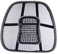 Mesh Lumbar Back Support Lightweight,Embedded with Massage Beads Pegs Cushion Ideal for Home Office Auto Car Seat Chair Massage Breathable Relief from Back, Joint, Arthritis Pain - Black