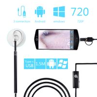 Ear Endoscope, Ear Cleaning Ear Otoscope Camera Tool Waterproof Inspection Camera with Adjustable LED Lights Suitable for Micro USB/Type-C/USB PC (Not for iPhone)