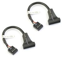 CNCT 19-Pin USB3.0 to USB2.0 Adapter Header Cable - Suitable for use with USB 2.0 based mother boards from Intel - ASUS - Gigabyte - MSI (2PC)