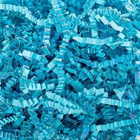 Black Cat Avenue 1/2 LB Light Blue Iridescent Single Sided Crinkle Cut Paper Shred Filler for Gift Wrap and Basket Filler