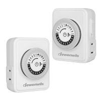 DEWENWILS Indoor Outlet Timer for Christmas Light, 24 Hour Mechanical Plug in Light Timer with 2 Polarized Outlets for Lamp, Grow Light,Aquarium 15 A 1/2 HP ETL Listed, 2 Pack