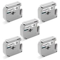 Unismar P-Touch M Tape 12mm M-K131 MK 131 M-131 Clear Labels Compatible for Brother PT-65 PT-90 PT-M95 PT-70BM PT-70SR PT-70 PT-80 PT-85 PT-45 PT-45M PT-100 PT-110 Label Maker, 1/2'' x 26.2', 5-Pack
