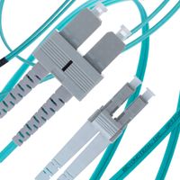 LC to SC OM4 Fiber Patch Cable Multimode Duplex - 15m (49ft) - 50/125 100Gb Aqua Color - Beyondtech PureOptics Series