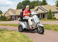 Pride Mobility Raptor 3 wheel mobility recreational scooter, range of 31 miles - 40 lb. capacity