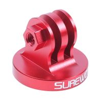 SUREWO Aluminum Alloy Tripod Mount Adapter Compatible with Gopro Hero 7/(2018) 6/5,5/4 Session,4 Silver,3+,3,DJI Osmo Action (Red)