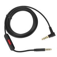LASMEX Replacement Aux Cord Inline Microphone Remote for Beats Sony Skullcandy Monster Compatible with iPhone iPad iPod and Apple Adapter 59in 3.5mm Male Audio Cable, 1 Pack