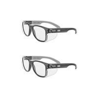 MAGID Y50BKAFC Iconic Y50 Design Series Safety Glasses with Side Shields | ANSI Z87+ Performance, Scratch & Fog Resistant, Comfortable & Stylish, Cloth Case Included, Clear Lens (2 Pair)