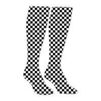 BMN&GAO Black & White Racing Checkered Flag Long Stockings Knee High Family Socks