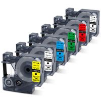 Replace Dymo D1 Label Maker 160 Tape Refills Color Label 45013 45010 45016 45017 45018 45019 12mm 0.47 Inch Compatible with DYMO LabelManager 160 280 420P PnP 220P 360D 450 210D, 23 Feet (7m) 6-Pack
