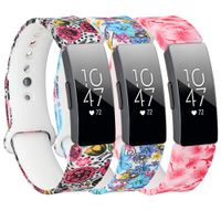 Baaletc Bands Compatible with Fitbit Inspire Hr&Inspire&Ace 2 Accessories Band Sport Strap Inspire Hr Bands for Women(Rose/Dream Flower/Peach Flower 3Pack Large)