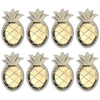 24 PCS Gold Stamping Pineapple Disposable Paper Plates Tableware for Birthday Wedding Barbecue Wine Party and Hawaiian Luau Party Supplies