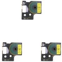 Molshine 3 Pack 18054 Heat-Shrink Tubes Cable Label Compatible for DYMO Black on Yellow (0.35inch 3/8inch 9mm) 8.2feet 2.5m