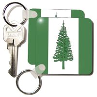 3dRose Norfolk Island Flag - Key Chains, 2.25 x 4.5 inches, set of 2 (kc_31572_1)