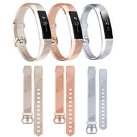 Waterproof Sport Bands Compatible with Fit bit Alta/Alta HR/Ace Soft TPU Replacement Wristbands (Large, Champagne Gold/Rose Gold/Silver)