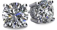 NANA 14k Gold Post & Sterling Silver 4 Prong CZ Stud Earrings -Rose Plated-7.5mm-3.00cttw